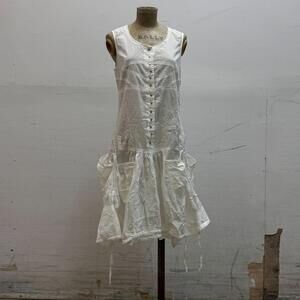 Vintage La Mode Est à Vous White Cotton Parachute Dress